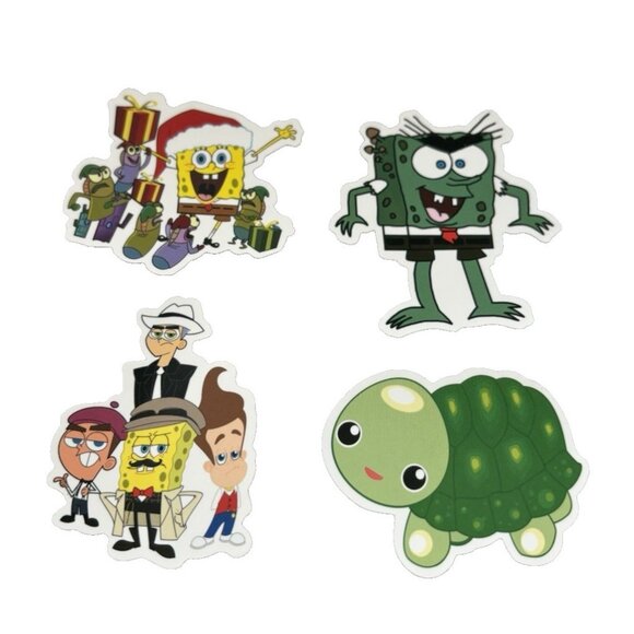 SpongeBob Sticker Lot 4pc Cartoon Vinyl Mix Cute Water Bottle Laptop Decals Fun! - Picture 1 of 5